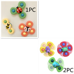 Kids Gyro Insect Sucker Spinner Rattle Bathroom Bath Toys Table Dinner Appease Toys for Baby Toddlers