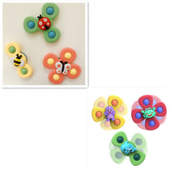 Kids Gyro Insect Sucker Spinner Rattle Bathroom Bath Toys Table Dinner Appease Toys for Baby Toddlers
